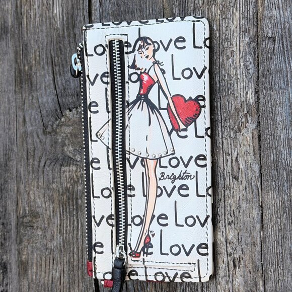 Brighton Paris Chic Fashion Series LOVE Zipper Card Wallet City Girl Graphic - Picture 2 of 12